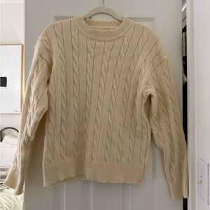 Cream Cable Knit Sweater
